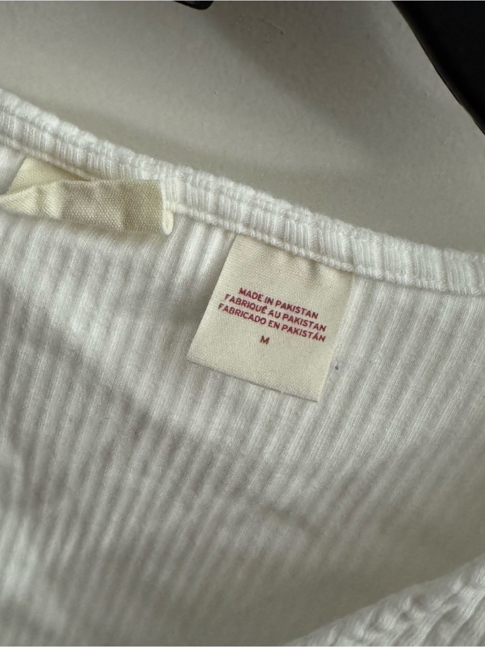 White Ribbed Button-Front Short Sleeve Top - Picture 2 of 3